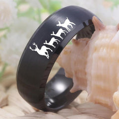 Tungsten Black Deer Ring