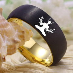 Tungsten Two Tone Yoga Ring