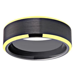 Tungsten Golden Wedding Band with Metallic Bordering