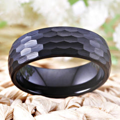 Tungsten Textured Mens Ring