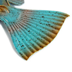 Green and Gold Fish Metal Wall Art