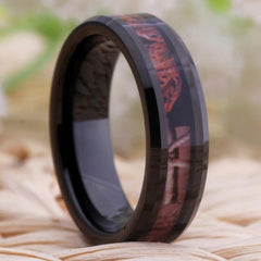 Tungsten 6mm Tree Inlay Wedding Bands