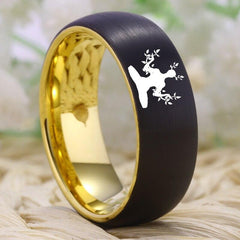 Tungsten Two Tone Yoga Ring