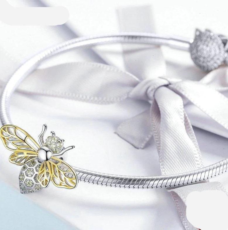 Silver and Gold Bee Charm