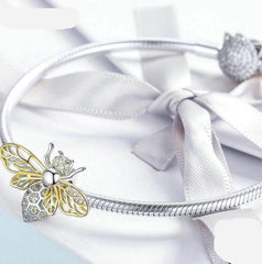 Silver and Gold Bee Charm