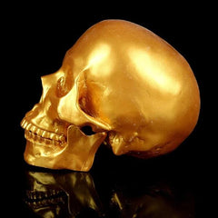 Golden Skull Sculpture