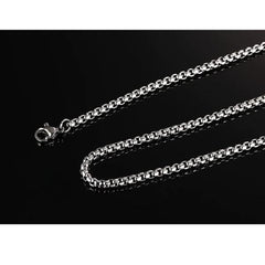 Mens Two Tone Eagle Pendant Necklace