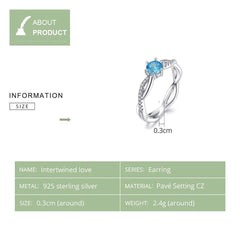 Silver Blue Engagement Ring