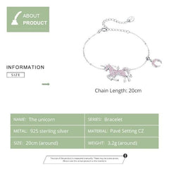 Silver Unicorn  Bracelet