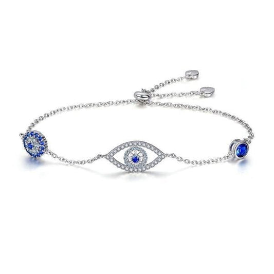 Silver Blue Evil Eye Braclet