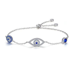 Silver Blue Evil Eye Braclet