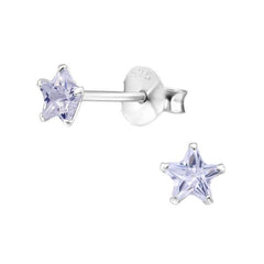 Small Silver Star Stud Earrings