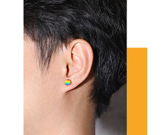 LGBT Pride Stainless Steel Rainbow Stud Earrings