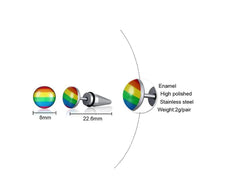 LGBT Stainless Steel Rainbow Color Stud Earrings
