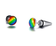 LGBT Stainless Steel Rainbow Color Stud Earrings