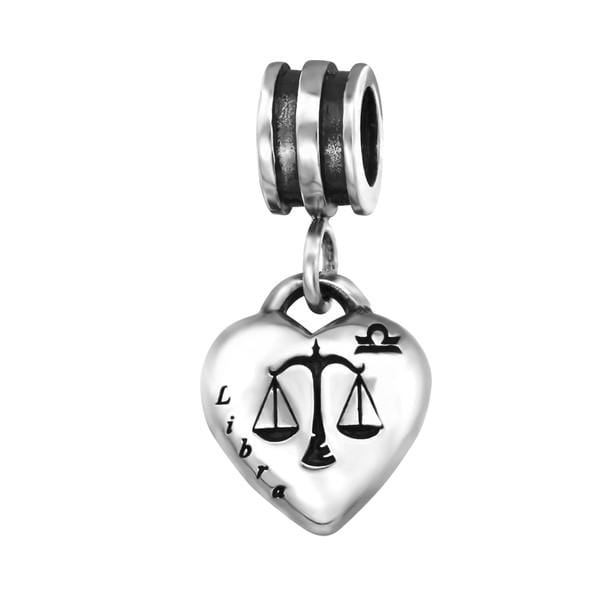 Silver Libra Zodiac Sign Charm Bead