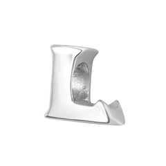Silver "L" Charm Bead