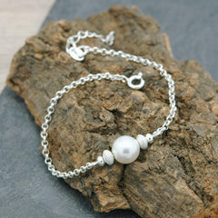 Swarovski Crystal White Pearl Silver Bracelet