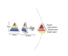 LGBT Pride Steel Triangle Rainbow Stud Earrings