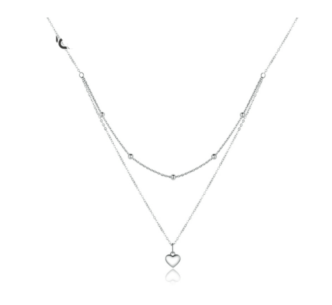 Silver Layered Necklace for Women
