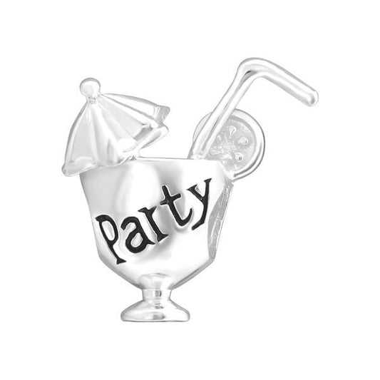 Silver Cocktail Charm Bead