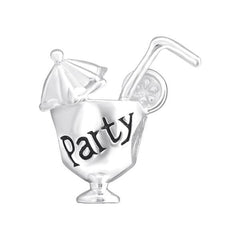 Silver Cocktail Charm Bead