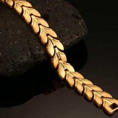 Gold Stainless Steel Magnetic Bracelet Arthritis