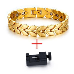 Gold Stainless Steel Magnetic Bracelet Arthritis