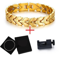 Gold Stainless Steel Magnetic Bracelet Arthritis