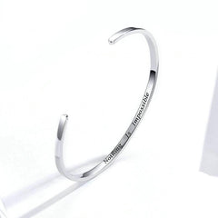 Sterling silver Motivation Bangle Bracelet