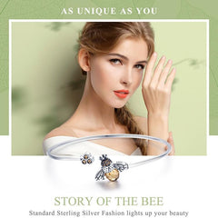 Bee Sterling Silver Bangle Bracelet