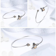 Sterling Silver Bee Bangle Bracelet