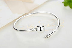Silver Snowflake Bangle Bracelet