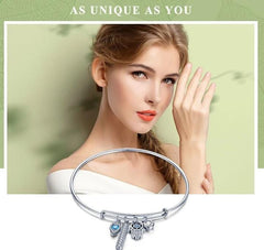 Sterling Silver Hamsa Bangle Bracelet