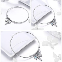 Hamsa Bangle Sterling Silver Bracelet