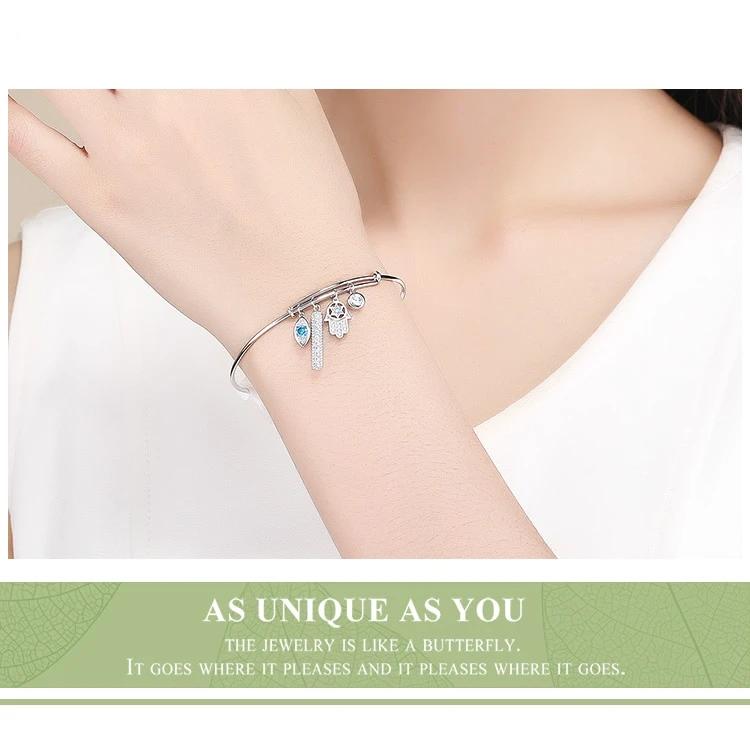 Hamsa Sterling Silver Bangle Bracelet