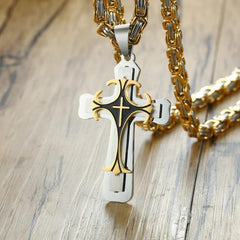 Men Catholic Crucifix Pendant Cross Necklace