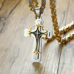 Men Catholic Crucifix Pendant Cross Pendant Necklace