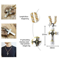 Men Catholic Crucifix Pendant Cross Pendant Necklace