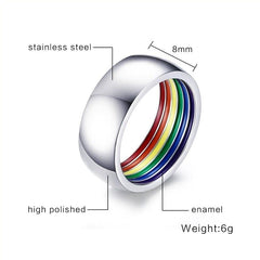 Mens LGBT Pride Rainbow Ring