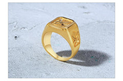 Mens Signet Gold Eagle Ring