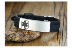 Silicone Adjustable Medical Alert Bracelet