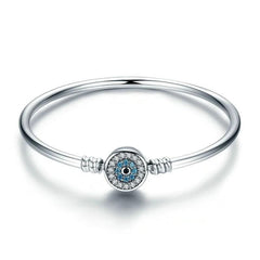 Sterling Silver Blue Eyes  Bangle  Bracelet