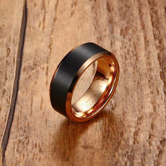 Tungsten Rose Gold Wedding Ring
