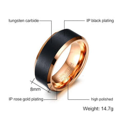 Tungsten Rose Gold Wedding Ring