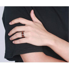 Tungsten Wood Inlay Wedding Band
