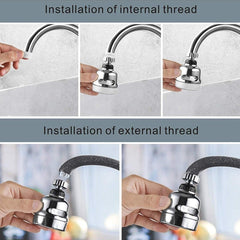 Kitchen Tap Head - Anti-Splash 360 Degree Rotation