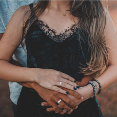 Silver Crystal Wedding Band Ring for Women