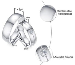 Silver Crystal Wedding Band Ring for Women