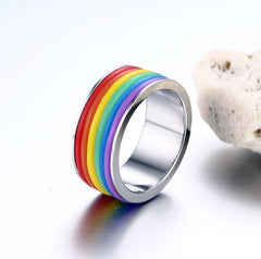 Rainbow Mens Ring